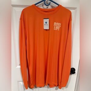 NWT Men’s Size XXL Reel Life Dri Fit LS Orange Rash guard